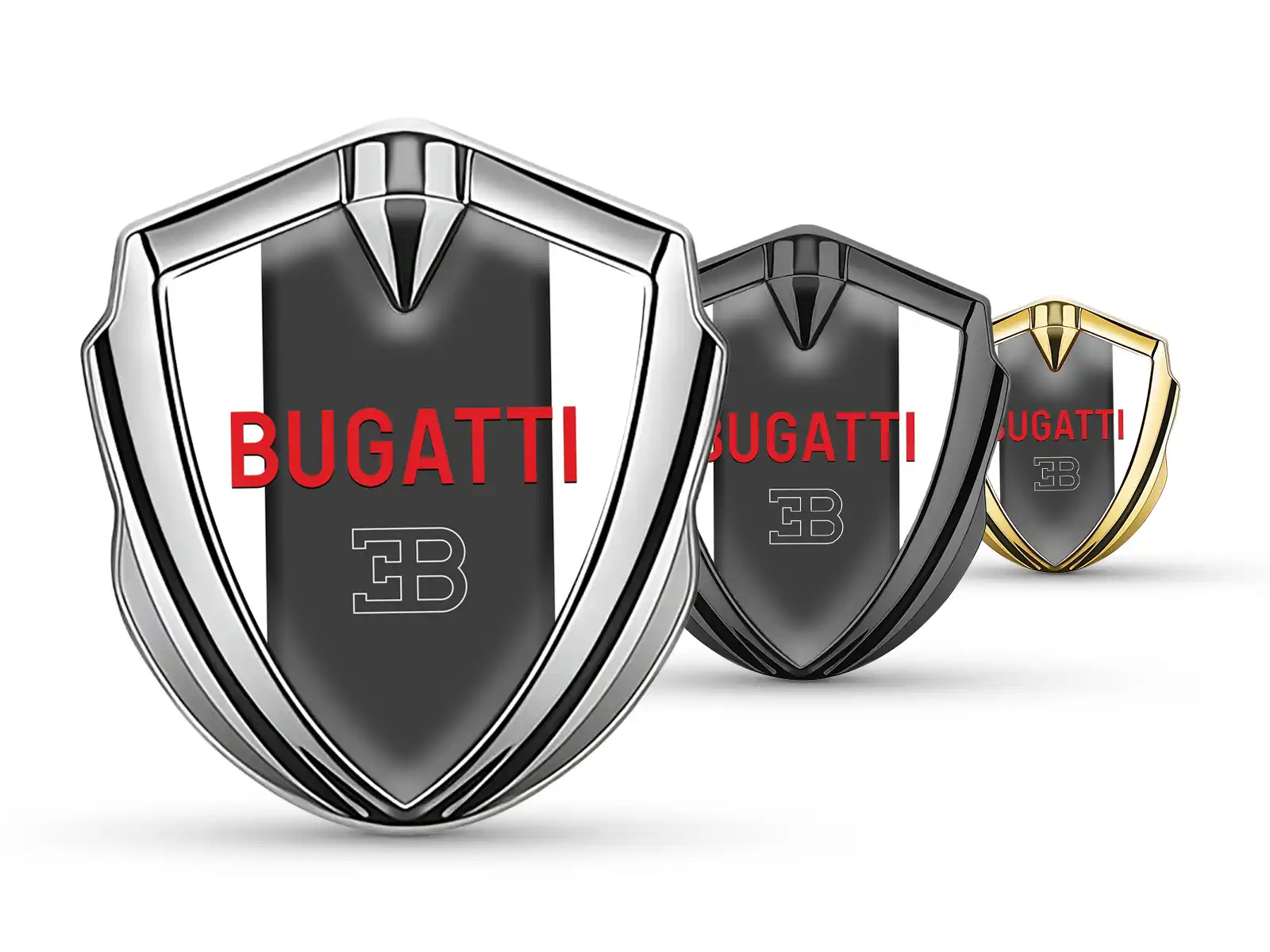 Bugatti 3D Emblem Abzeichen Renn Design Glänzend 3D